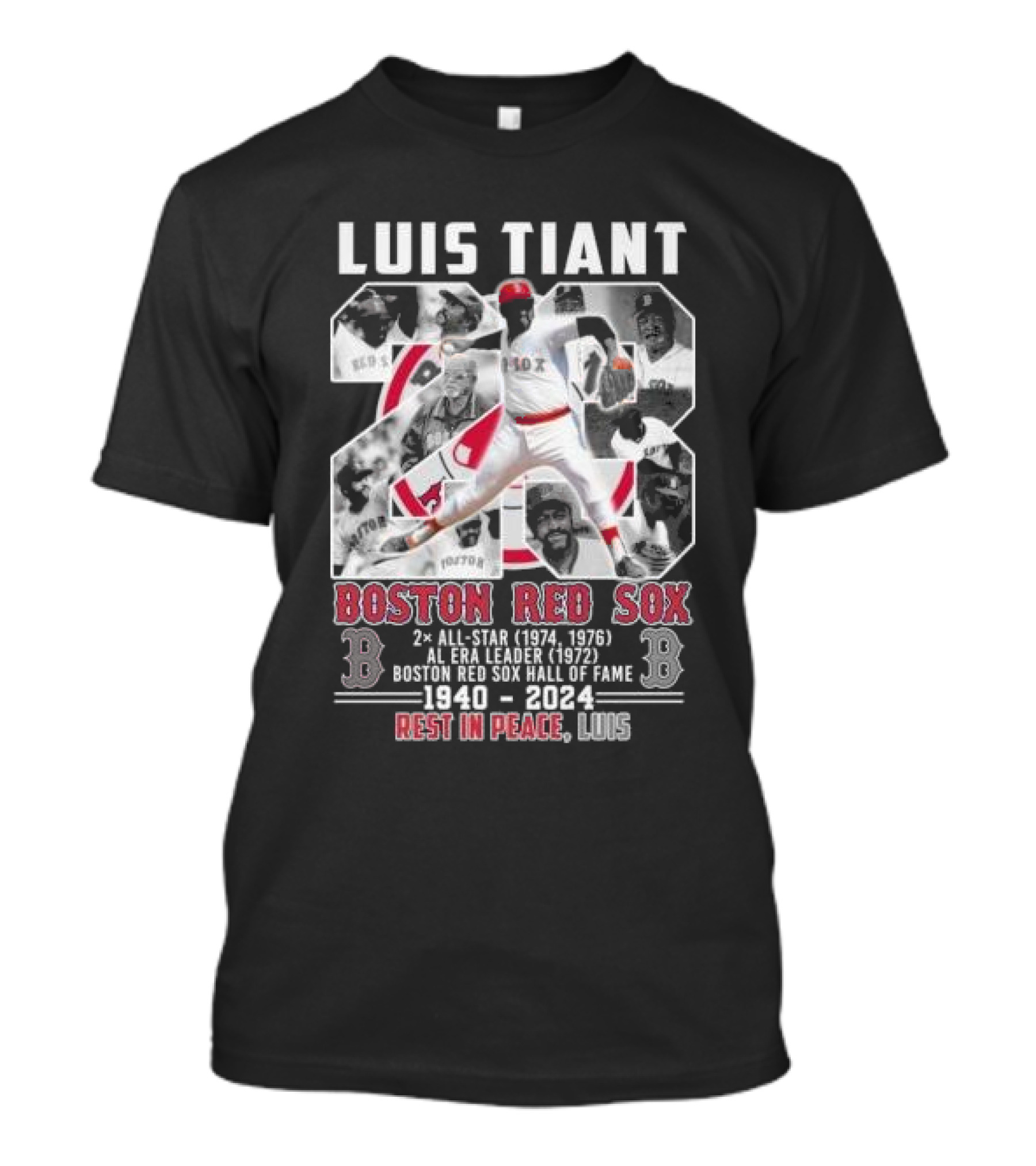 Luis Tiant Boston Red Sox 2x All-Star ERA Leader Hall Of Fame 1940-2024 Rest In Peace T-Shirt