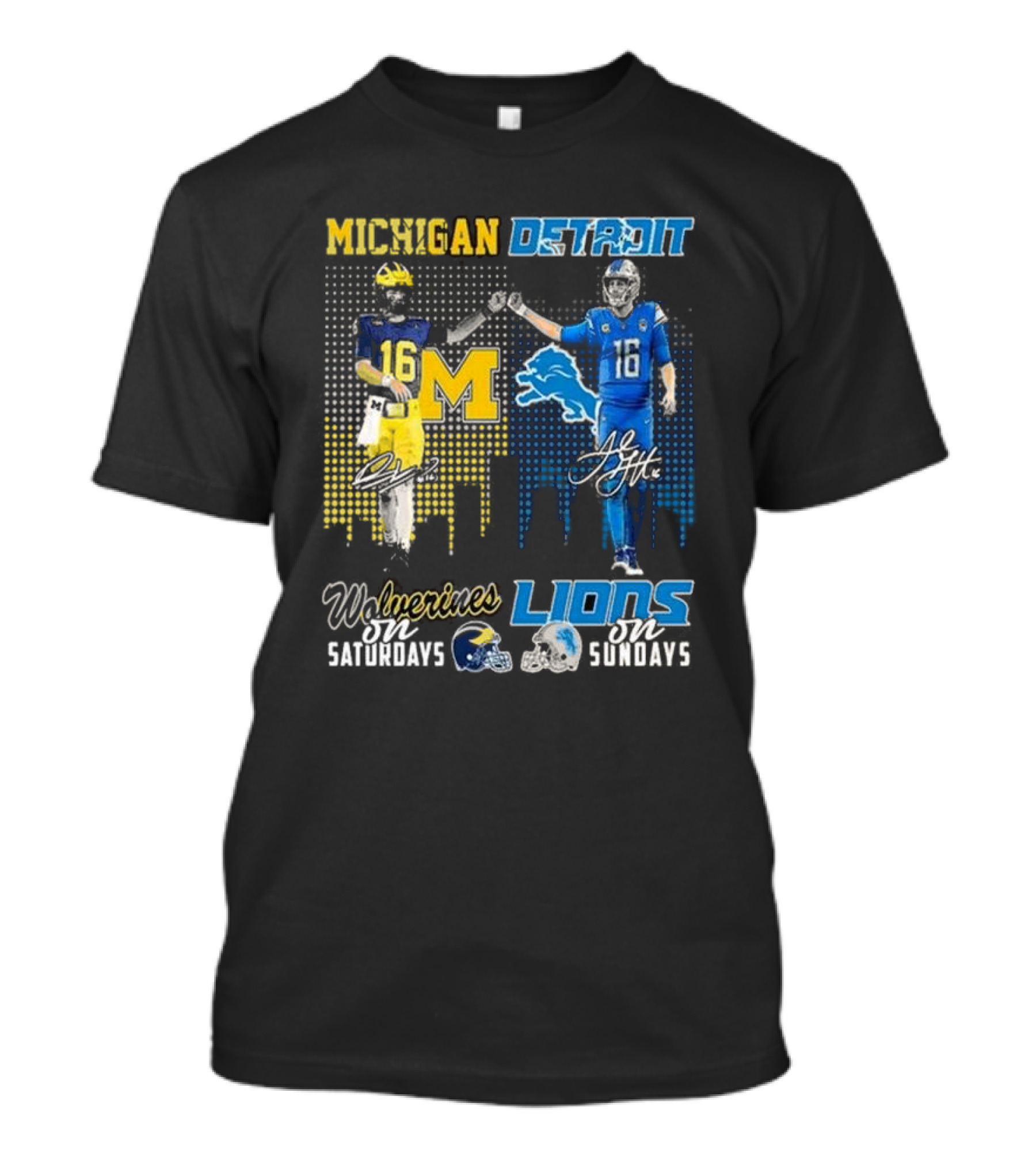 Michigan Detroit Wolverines On Saturdays Lions On Sundays T-Shirt