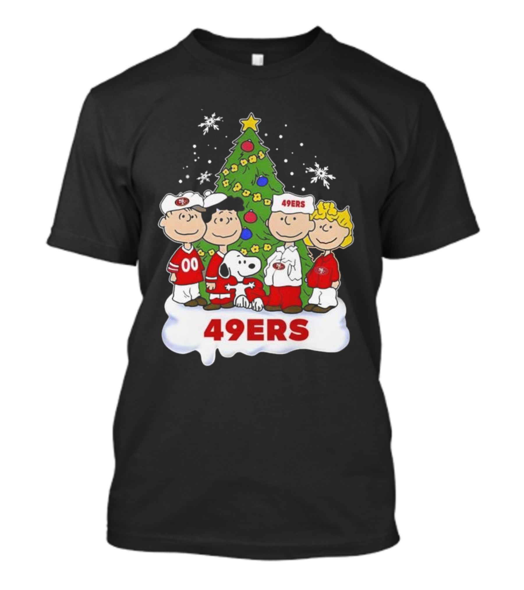 San Francisco 49Ers Snoopy And Friends Christmas T-Shirt