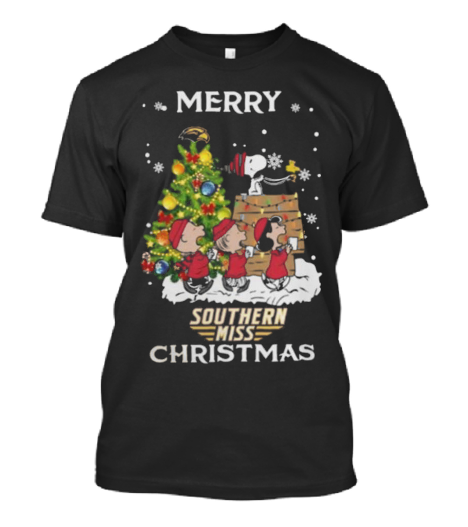 Southern Miss Christmas Snoopy And Friends Merry T-Shirt