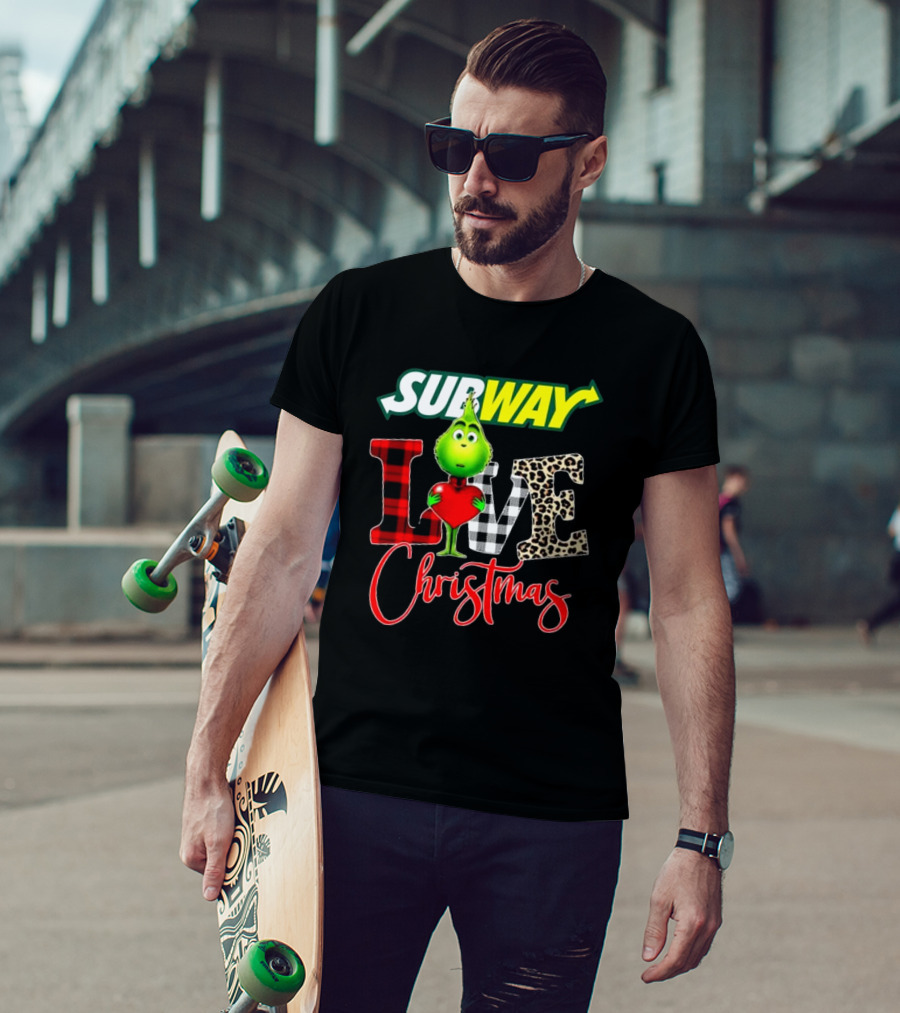 SUBWAY Grinch Love Heart Christmas T-Shirt