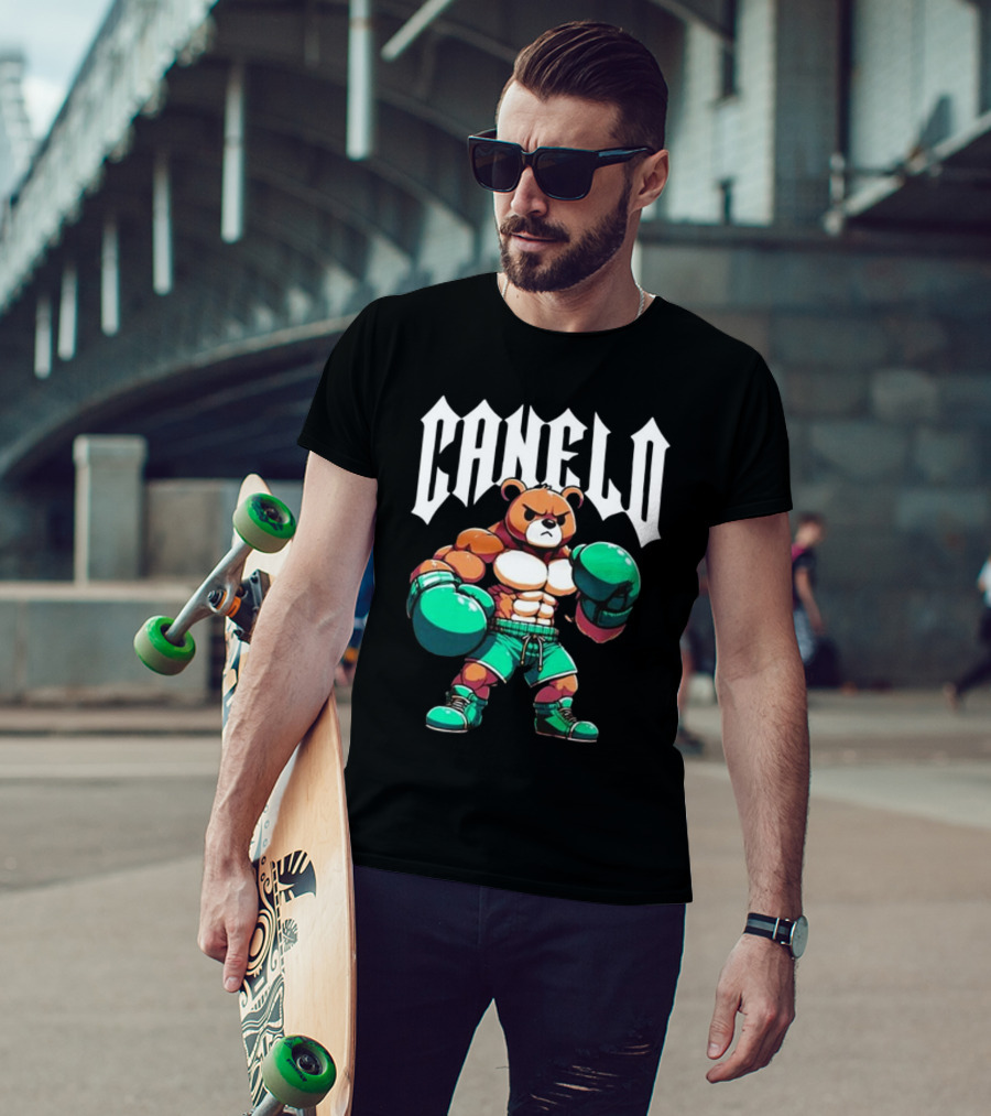 Canelo Boxing Teddy Bear Cartoon With Gloves T-Shirt