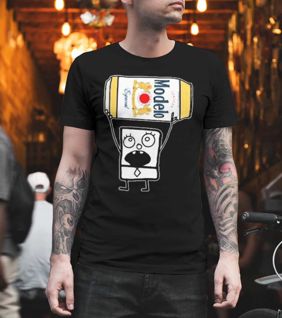 Doodlebob Lifting Modelo Especial Beer Can T-Shirt