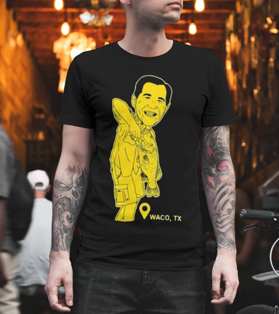 Scott Drew Fishing Caricature Waco TX T-Shirt