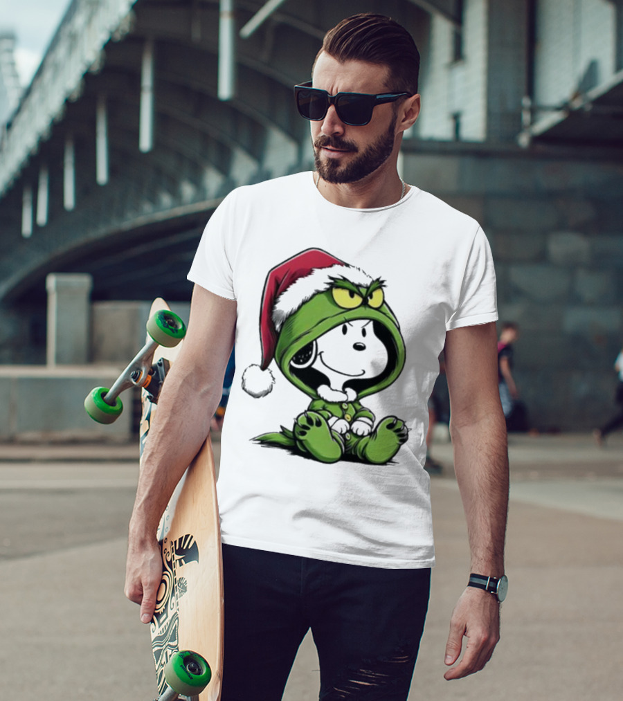 Grinch Snoopy Santa Costume Christmas T-Shirt