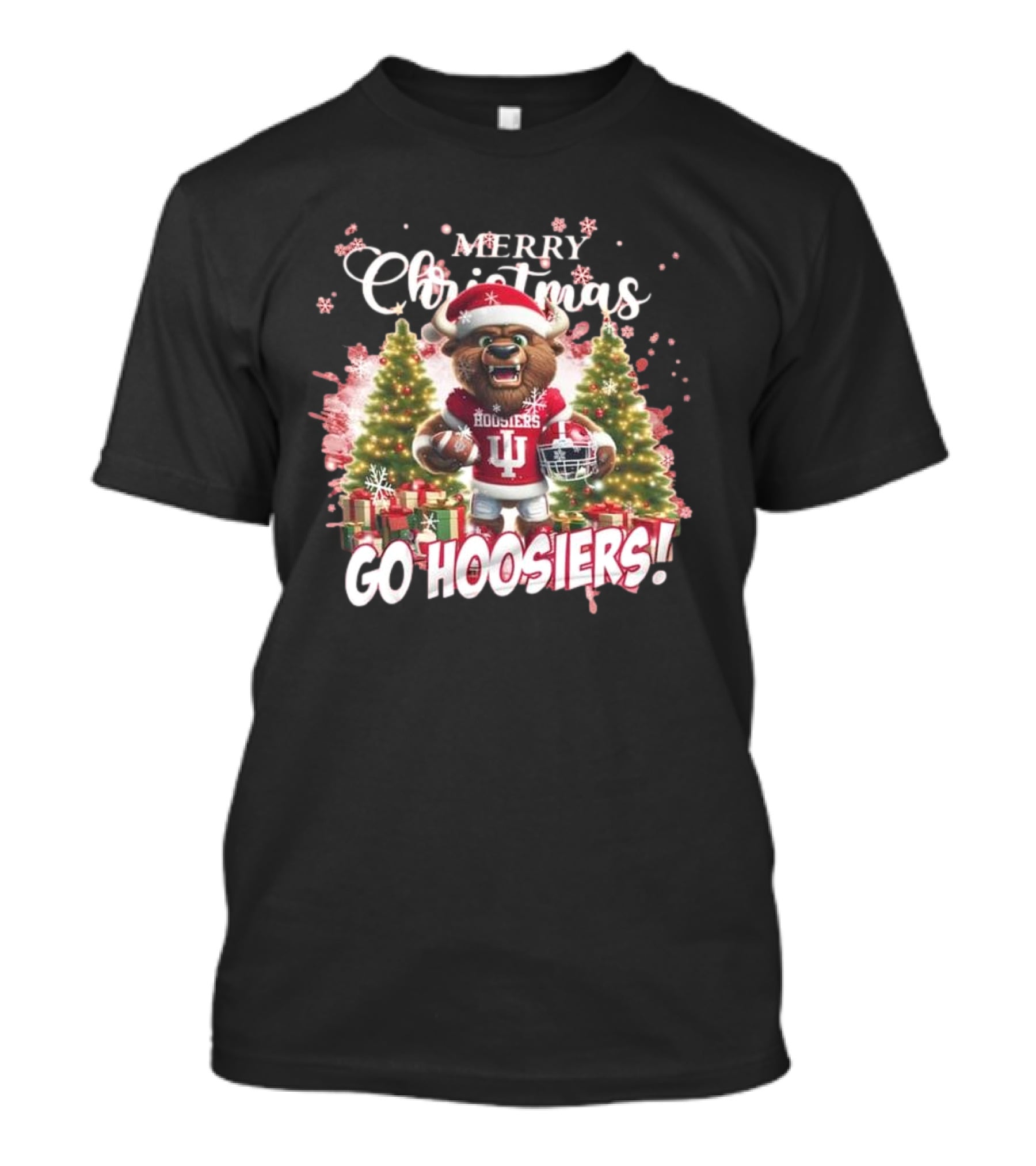Merry Christmas Go Hoosiers Indiana Football T-Shirt