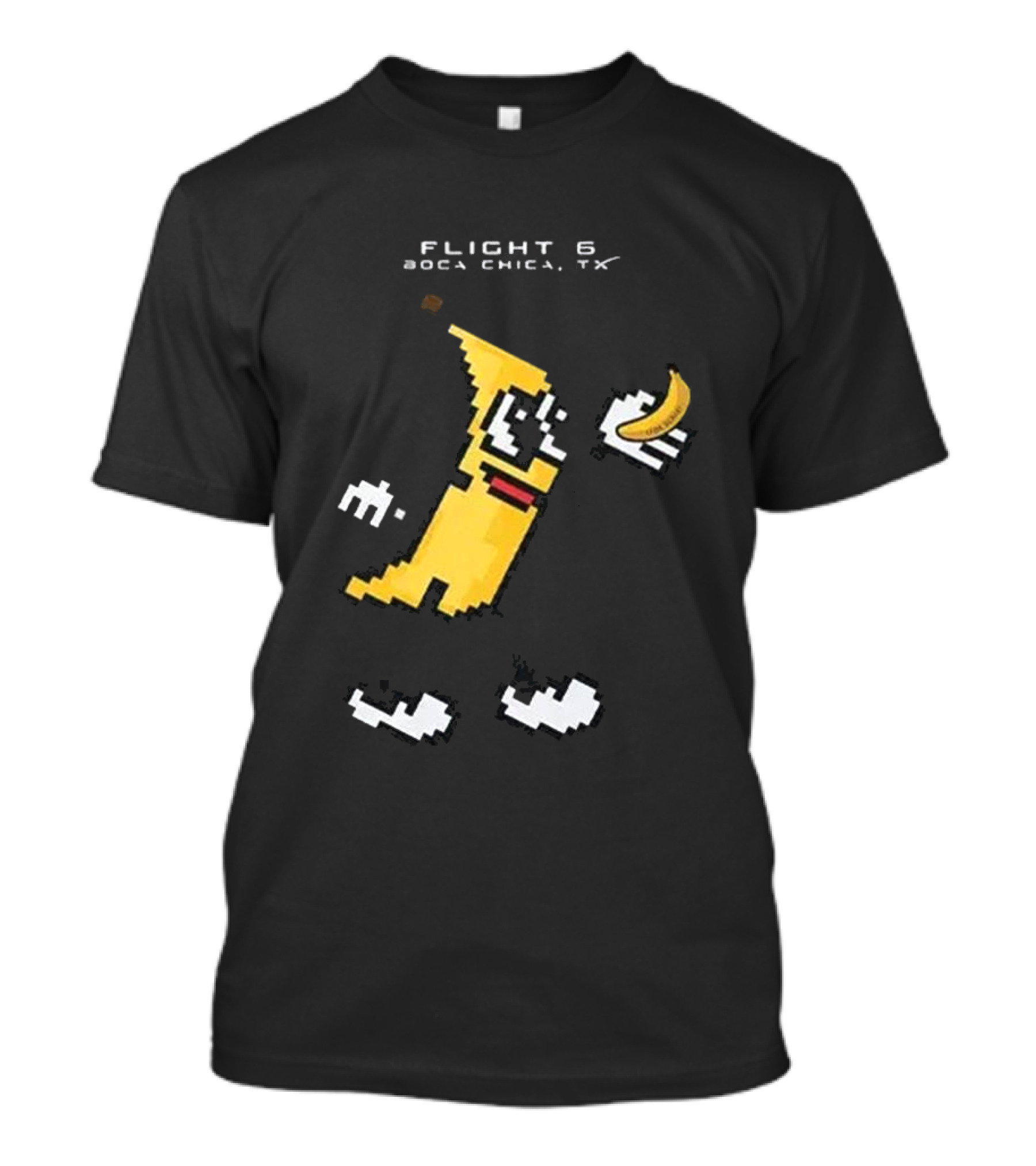 SpaceX Starship Flight 6 It’s Bananas Boca Chica TX Pixel Art Banana Character T-Shirt