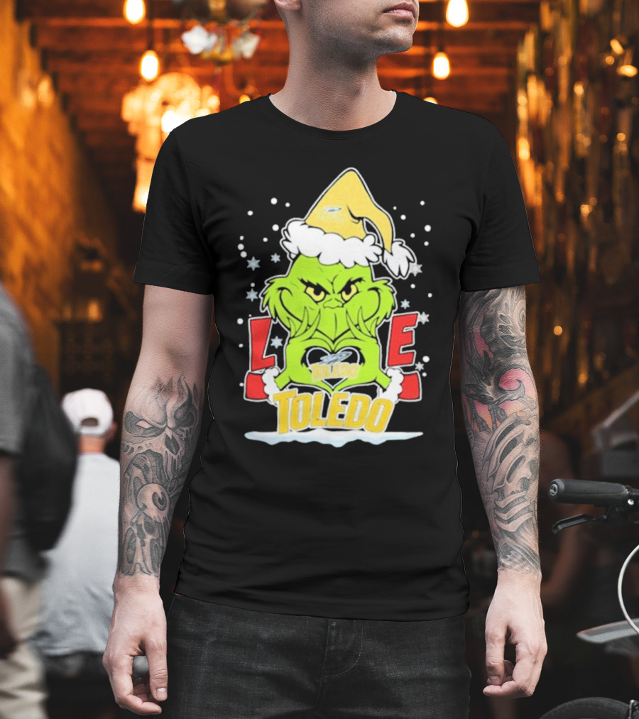Grinch Love Toledo Rockets Football Christmas T-Shirt