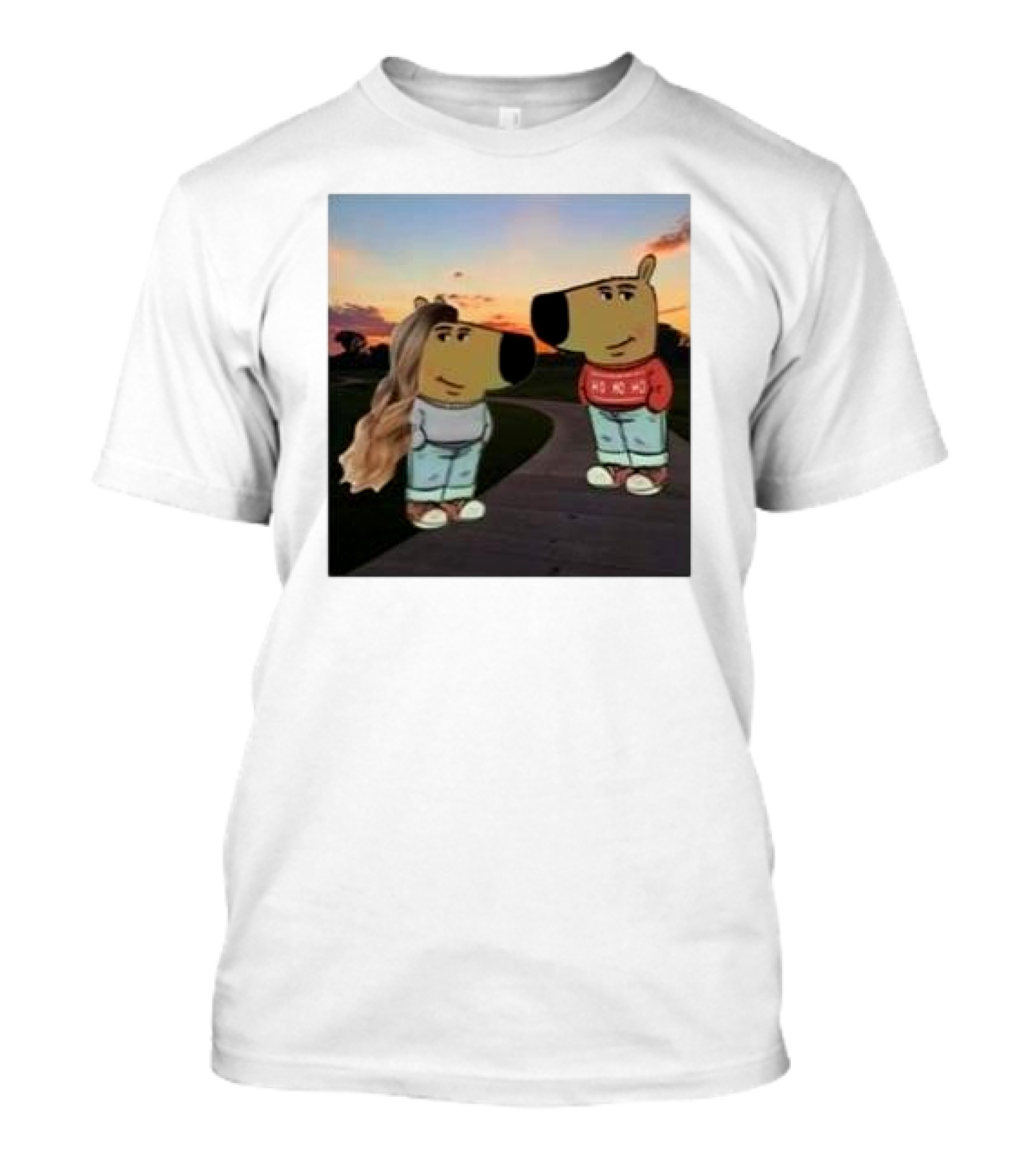 Chill Guy Ho Ho Ho And Chill Girl At Sunset Funny T-Shirt