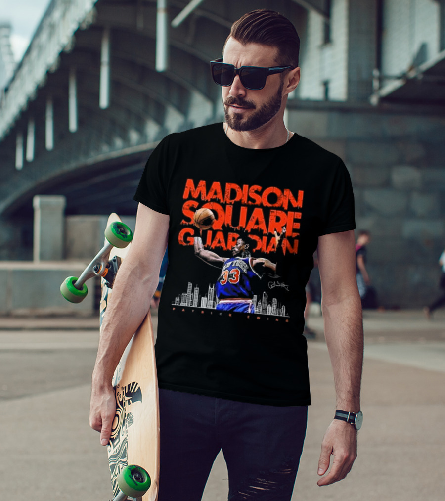 Patrick Ewing Madison Square Guardian New York Knicks Signature T-Shirt