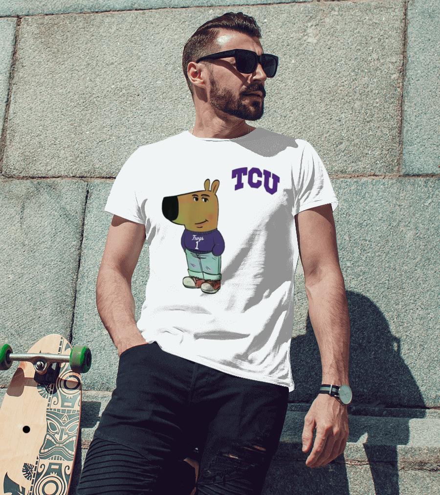 TCU Horned Frogs Chill Guy Cartoon Character In Frogs Jersey T-Shirt