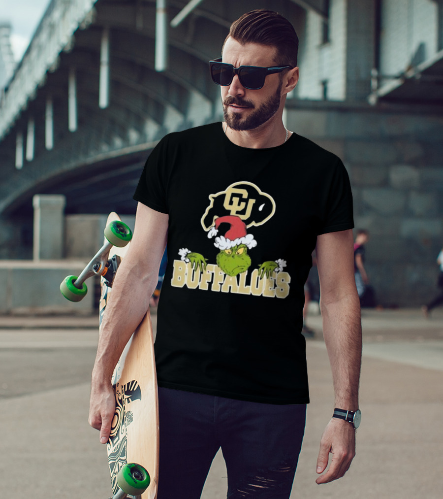 NCAA Colorado Buffaloes Grinch Christmas Football T-Shirt