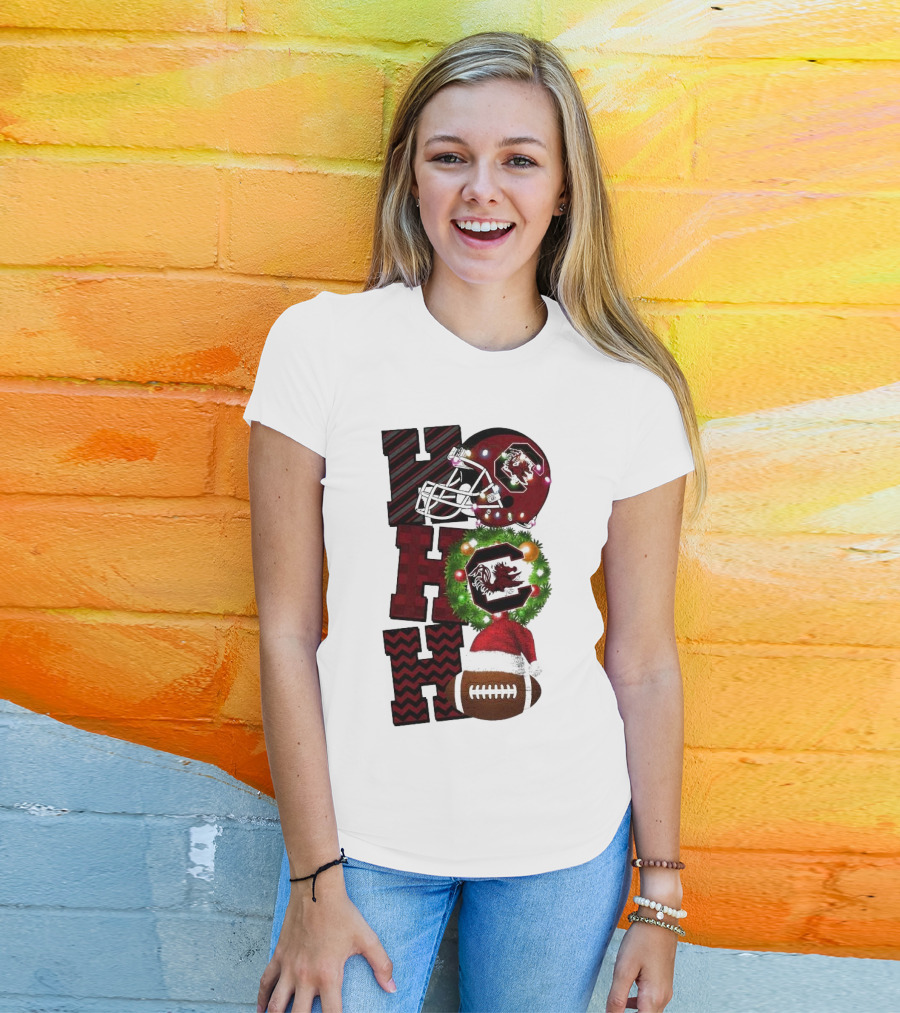 South Carolina Gamecocks Ho Ho Ho Christmas Football Game Day T-Shirt