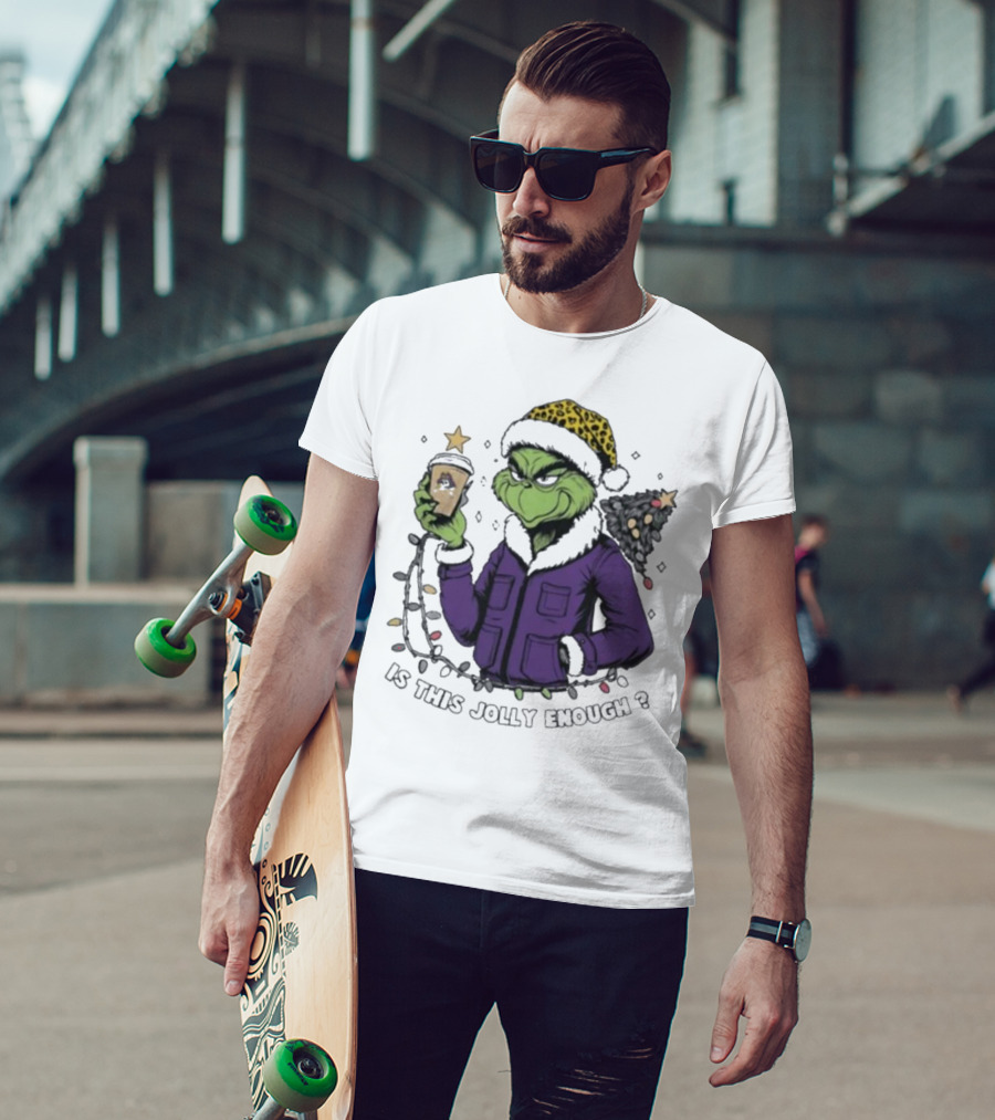 East Carolina Pirates Grinch Is This Jolly Enough Merry Christmas Santa Coffee Cup T-Shirt