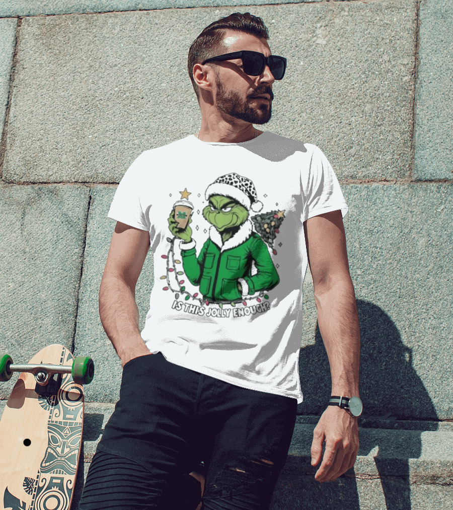 Marshall Thundering Herd Santa Grinch Is This Jolly Enough Merry Christmas T-Shirt