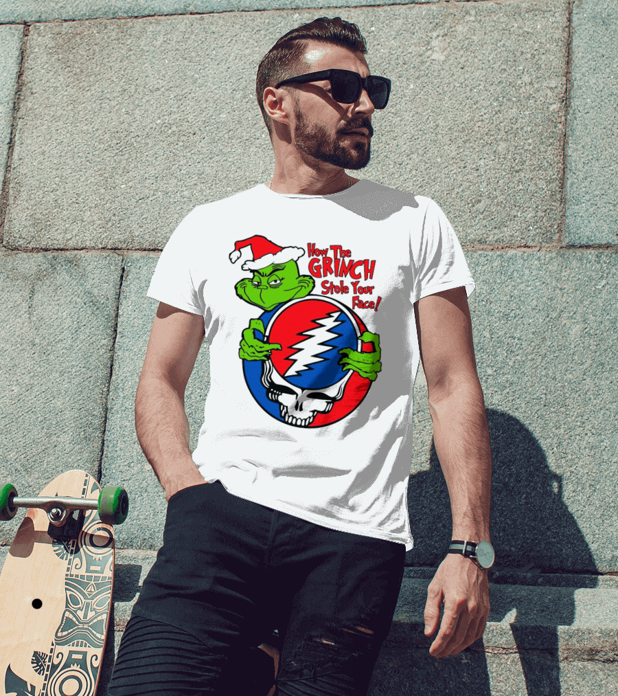 How The Grinch Stole Your Face Grateful Dead Christmas T-Shirt