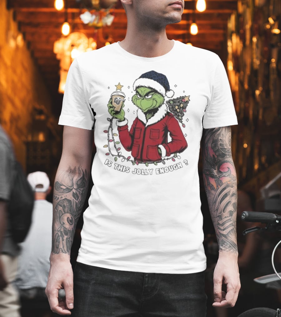 Liberty Flames Grinch Christmas Is This Jolly Enough Merry Christmas T-Shirt