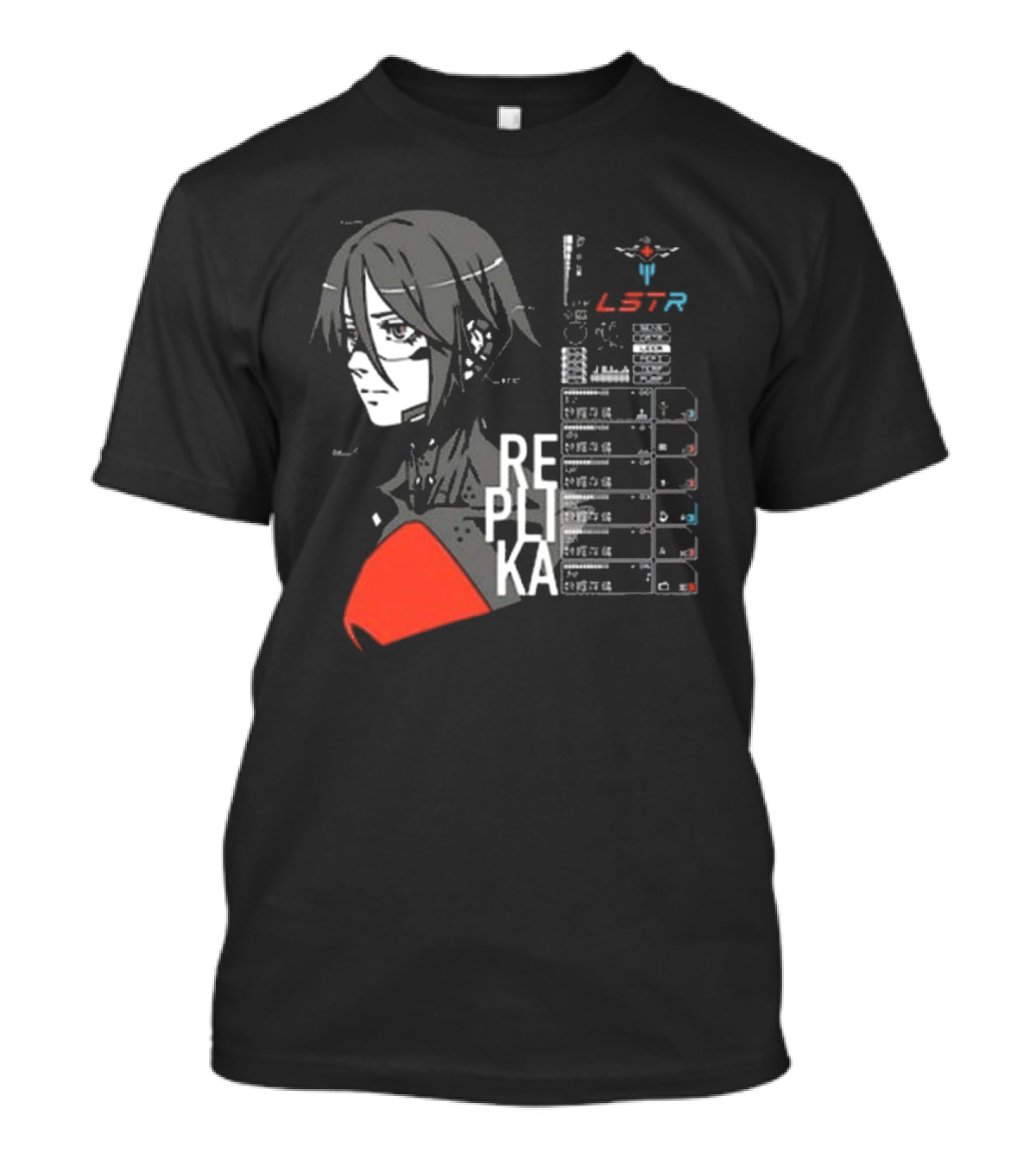 REPLIKA LSTR Wake Up Signalis Character Profile Black T-Shirt