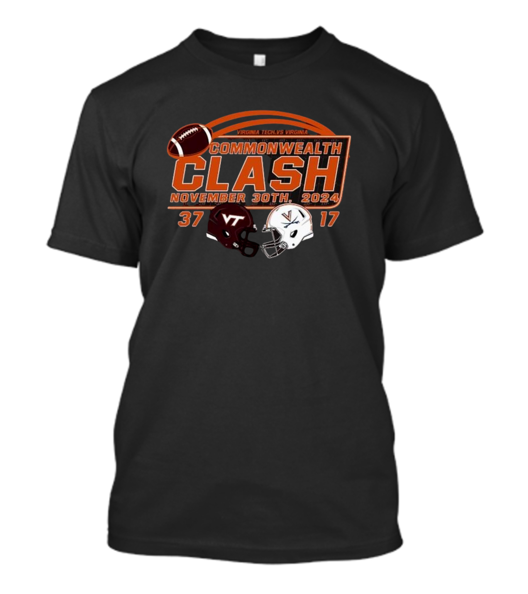 Virginia Tech Hokies Vs Virginia Cavaliers Commonwealth Clash November 30th 2024 Score 37 17 T-Shirt