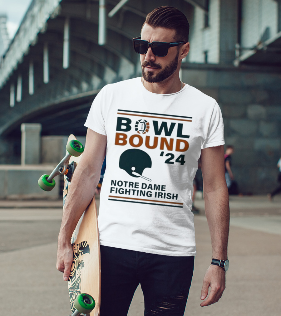 Notre Dame Fighting Irish Bowl Bound '24 Football Helmet T-Shirt