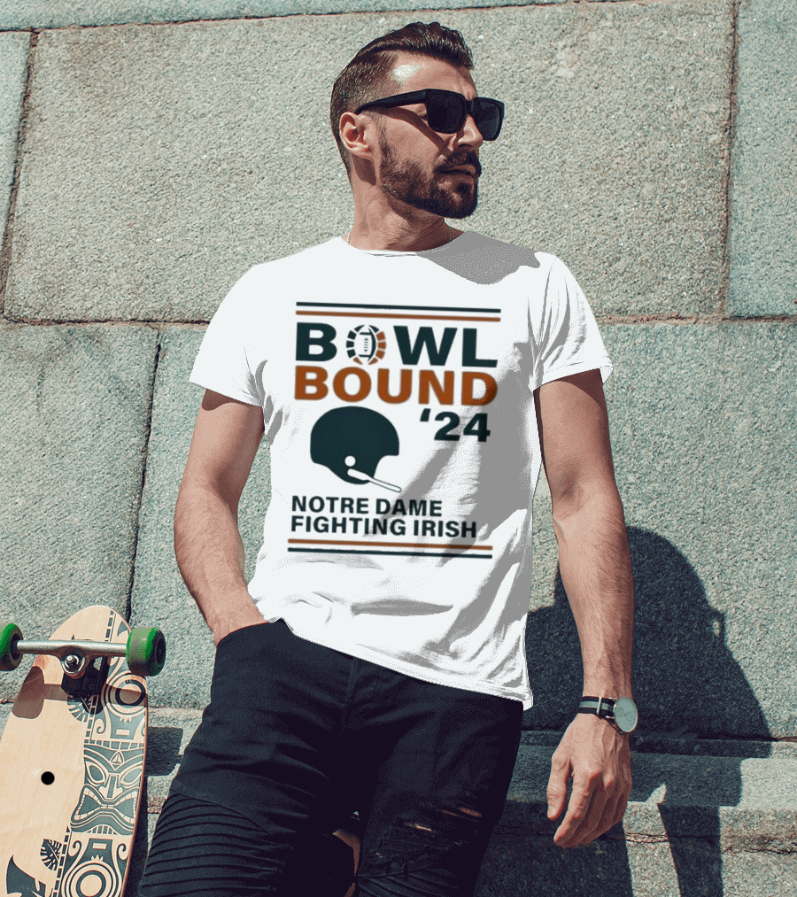 Notre Dame Fighting Irish Bowl Bound '24 Football Helmet T-Shirt