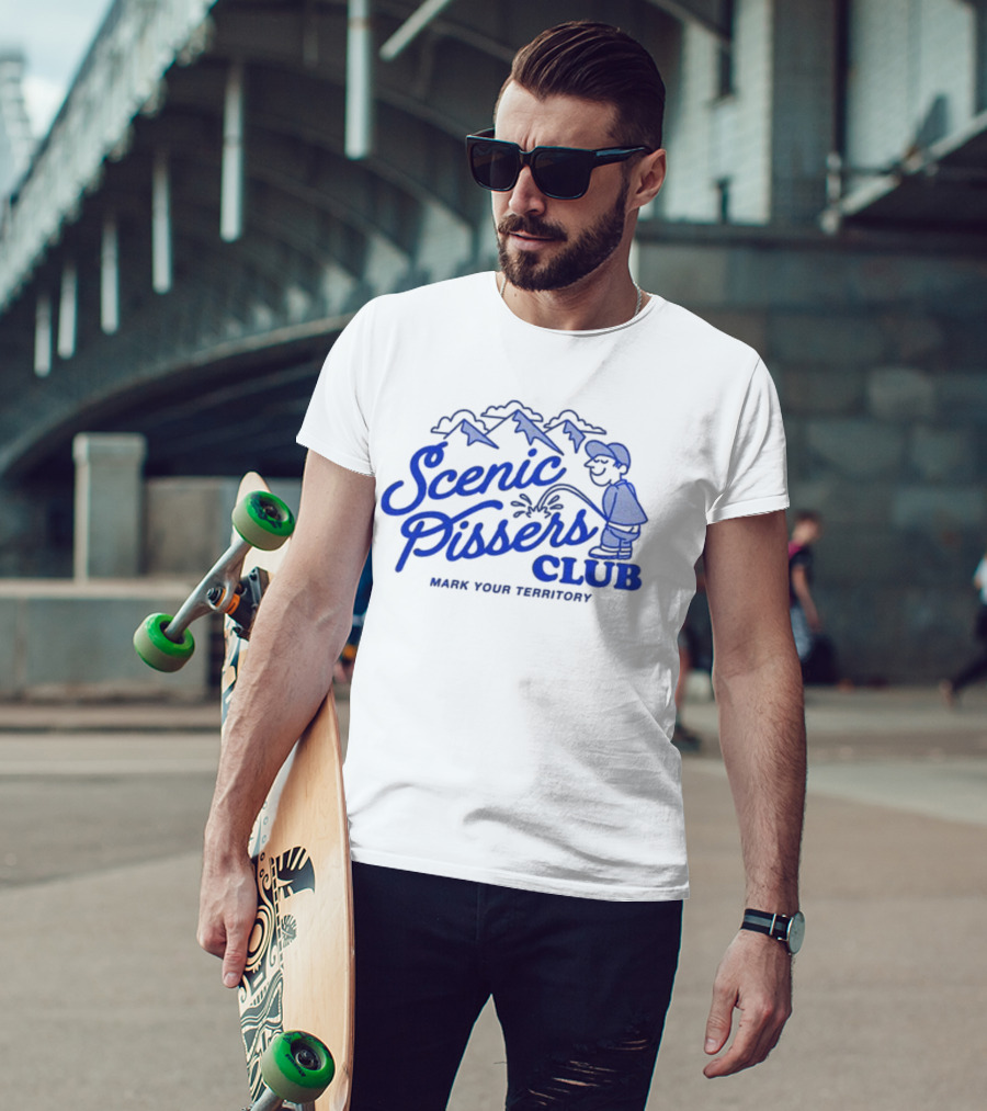 Scenic Pissers Club Mark Your Territory Mountains T-Shirt