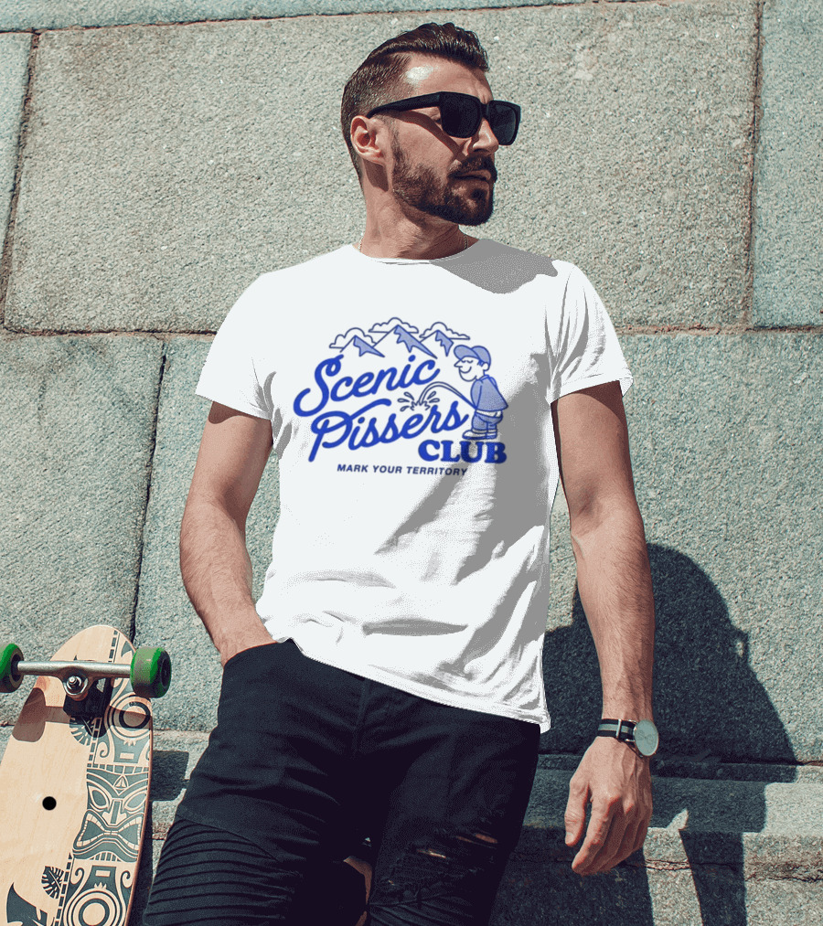 Scenic Pissers Club Mark Your Territory Mountains T-Shirt