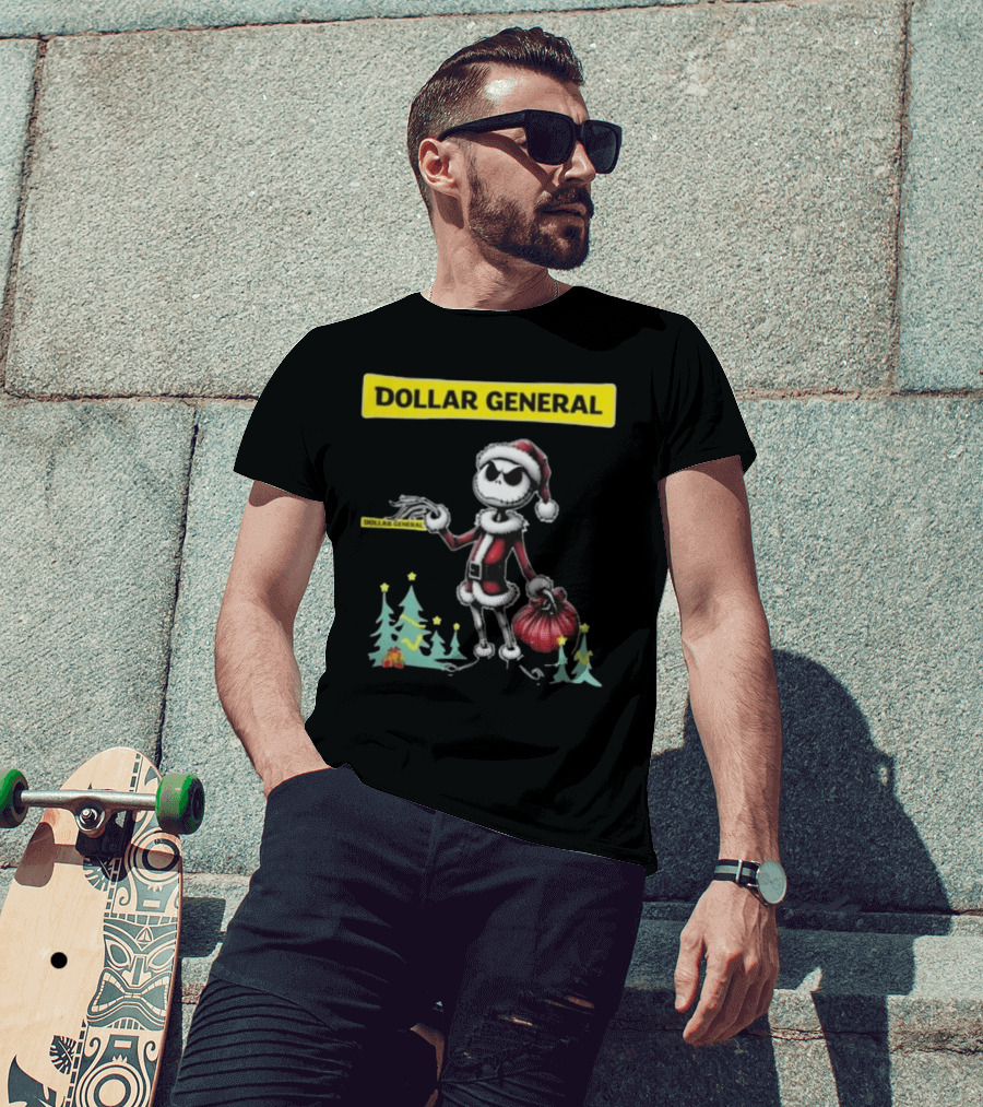 Santa Jack Skellington Dollar General Merry Christmas T-Shirt