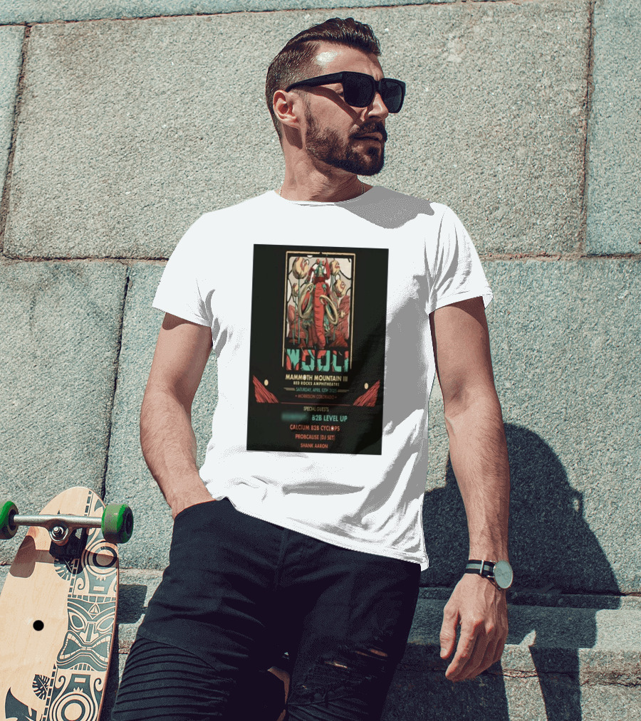Wooli Mammoth Mountain III Red Rocks Amphitheatre Morrison Colorado April 12 2025 Special Guests B2B Level Up Calcium B2B Cyclops ProbCause DJ Set Shank Aaron T-Shirt