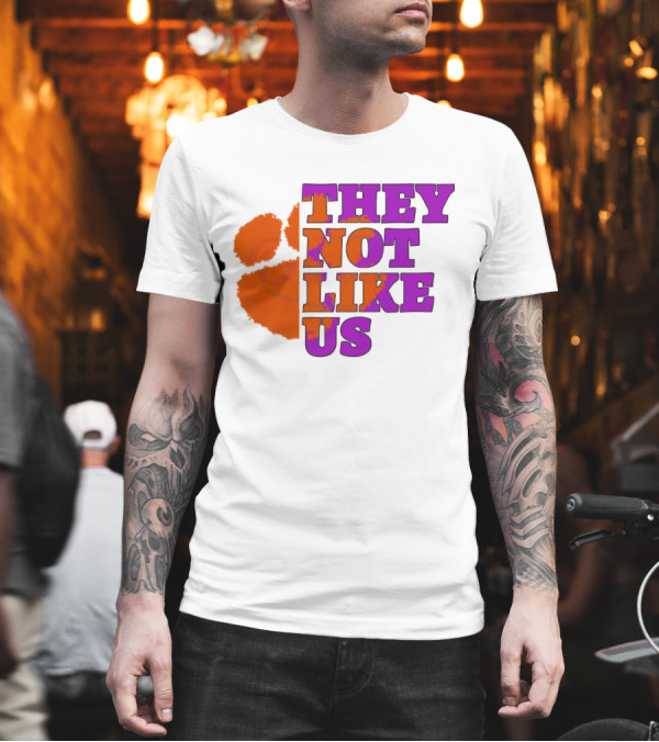 They Not Like Us Clemson Tigers College Football 2025 Orange Paw Prints T-Shirt They Not Like Us Clemson Tigers College Football 2025 Orange Paw Prints T-Shirt