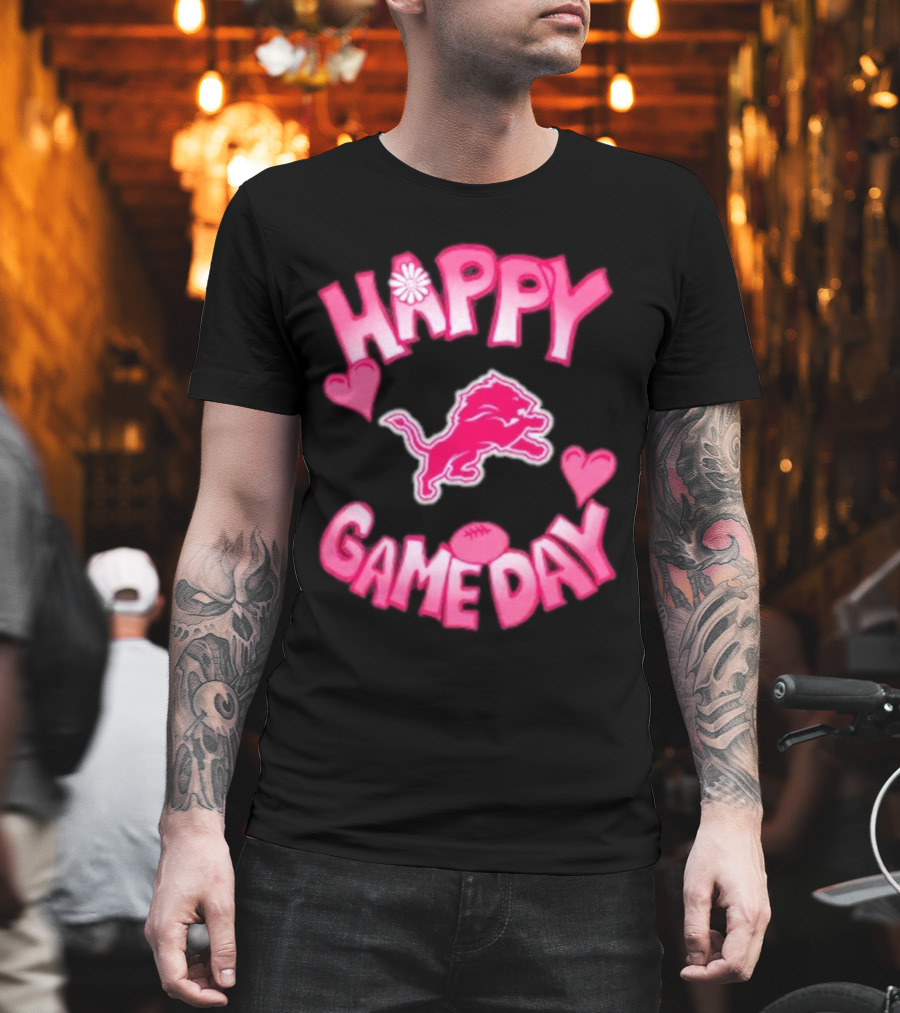 Happy Gameday Detroit Lions Valentine’s Day 2025 T-Shirt