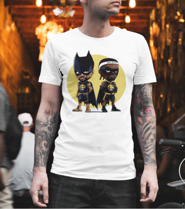 Batman and Robin Chibi Warriors 30 and Headband Duo Big Face T-Shirt Batman and Robin Chibi Warriors 30 and Headband Duo Big Face T-Shirt