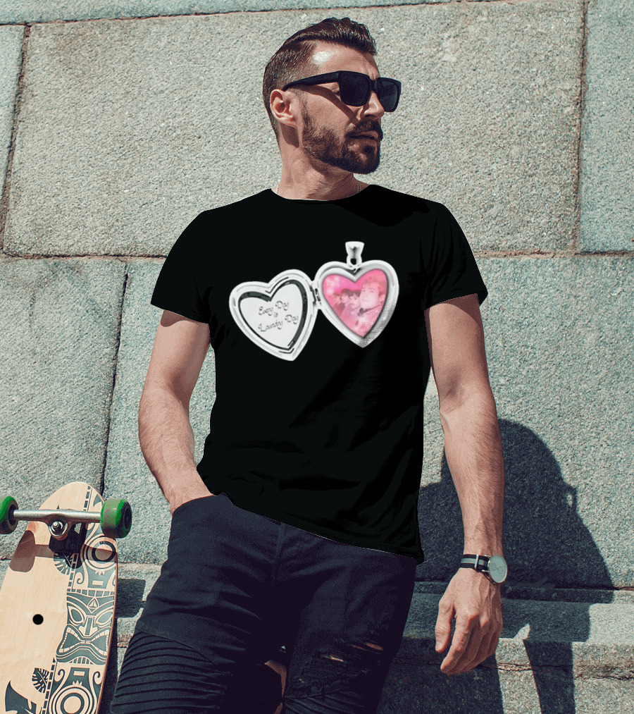 Every Day Laundry Day Heart Locket Pink Photo Charm T-Shirt