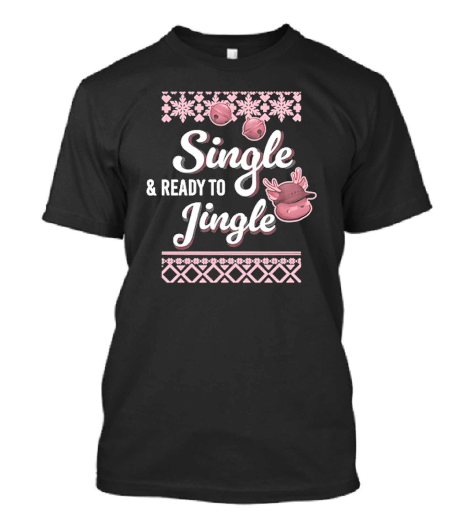 Single And Ready To Jingle Christmas Bells And Reindeer T-Shirt