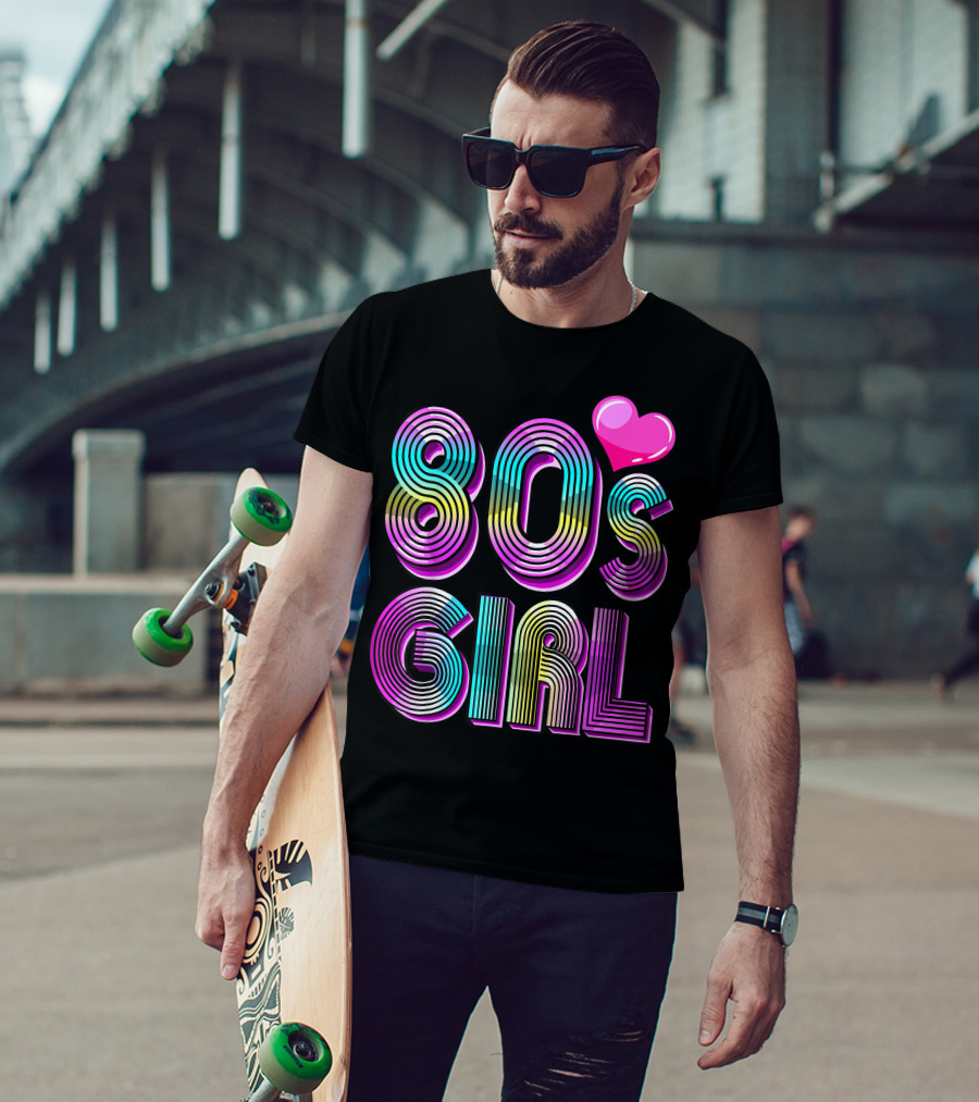 80's Girl Birthday Party Costume Vintage Heart Design Women T-Shirt