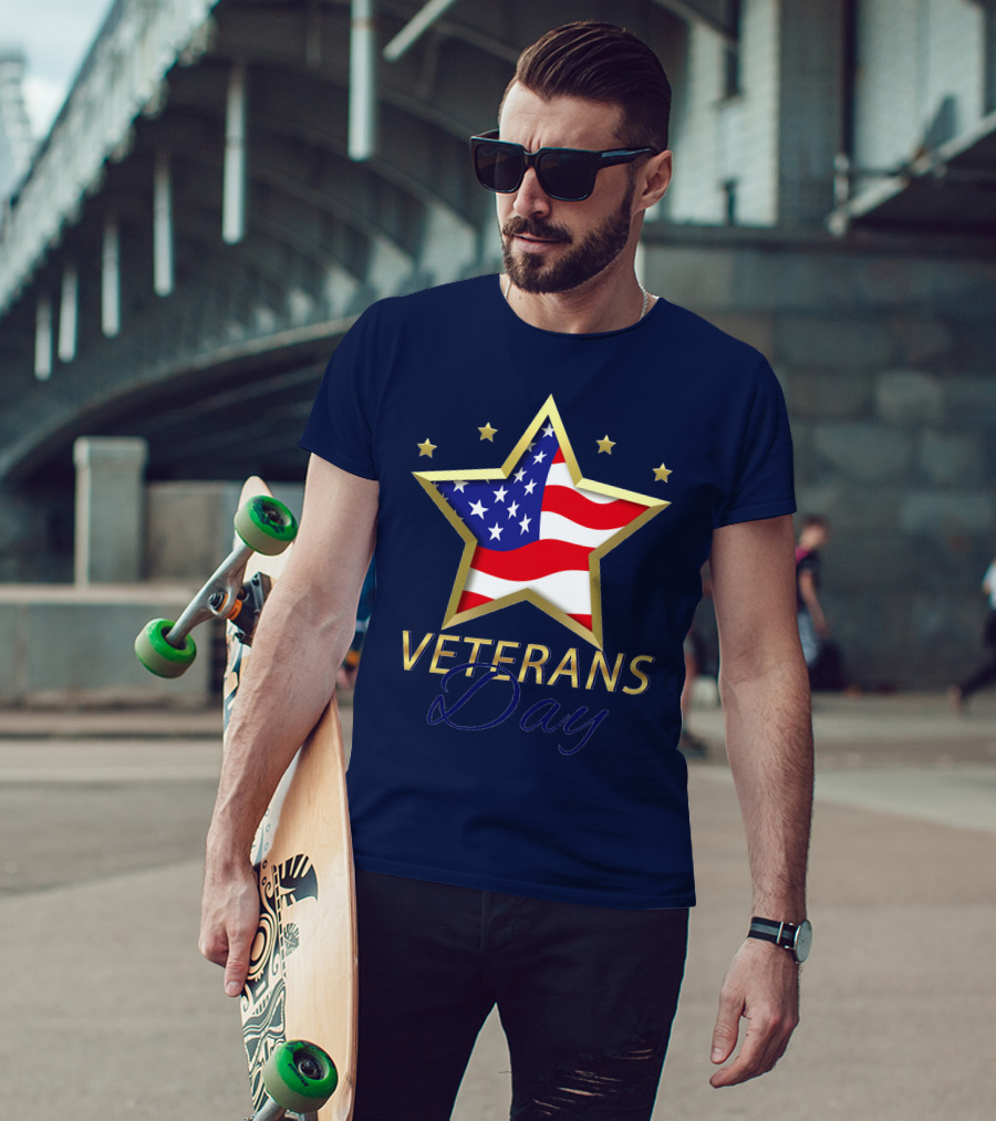 American Star And Stripes Veterans Day T-Shirt