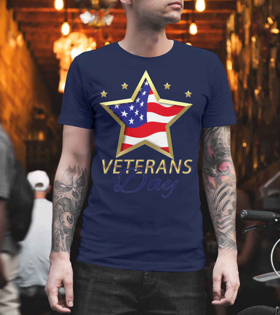 American Star and Stripes Veterans Day T-Shirt