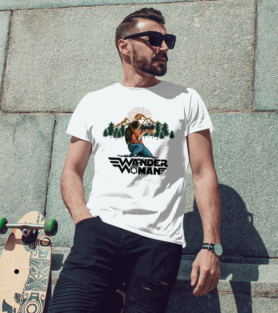 Wander Woman Photographer Adventure Forest Mountain T-Shirt