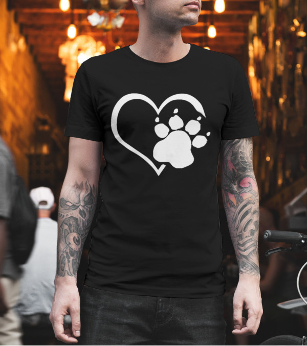 DOG Heart Paw Prints T-Shirt DOG Heart Paw Prints T-Shirt