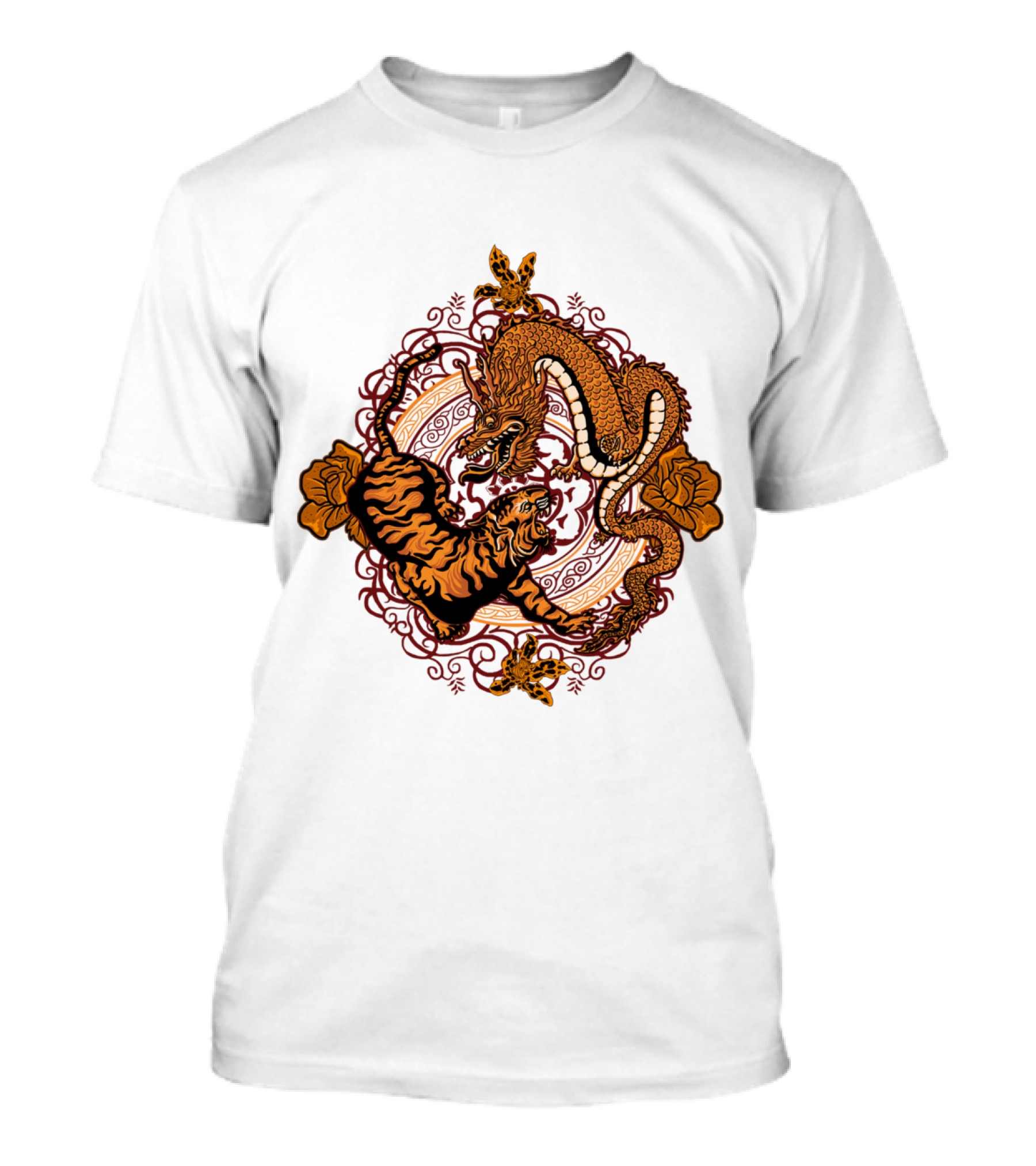 Dragon And Tiger Circle In Harmony T-Shirt