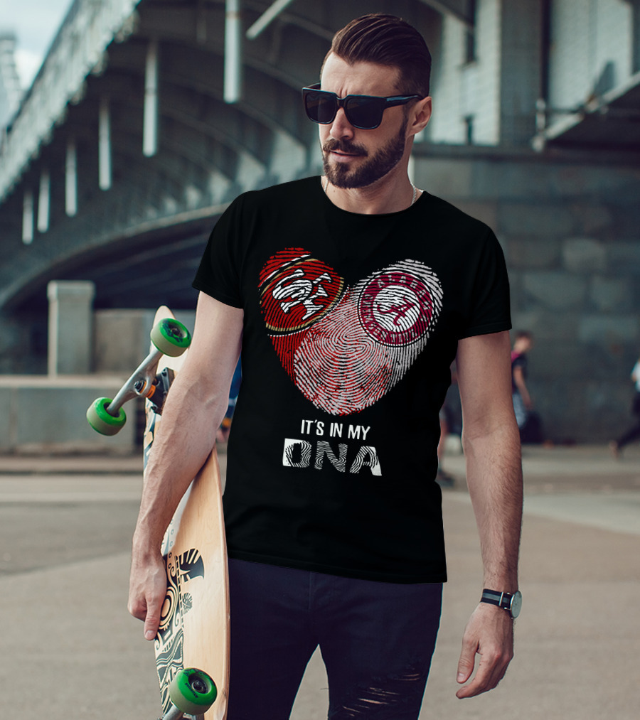 49ers Alabama It's In My Dna Fingerprint Heart T-Shirt