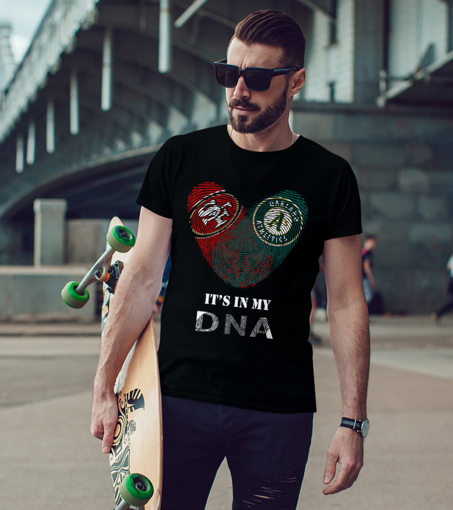 49ers Oakland Athletics Fingerprint Style Dna T-Shirt