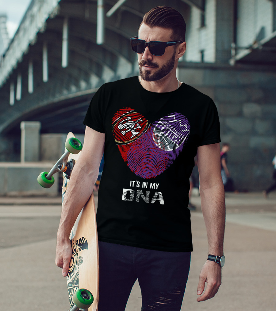 49Ers Sacramento Kings Heart Fingerprint It's In My DNA T-Shirt