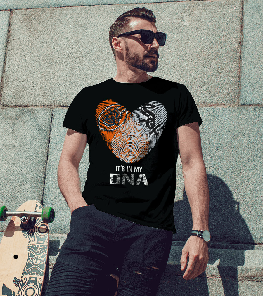Bears White Sox It’s In My DNA Fingerprint Heart T-Shirt