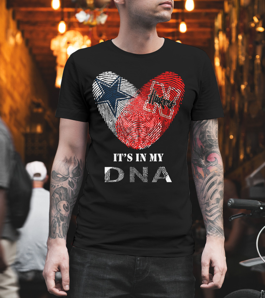 Cowboys Huskers It's In My DNA Fingerprint T-Shirt