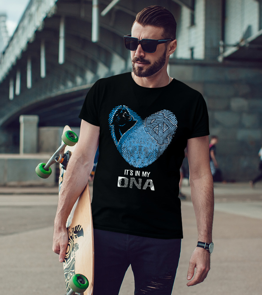 Panthers Tar Heels It's In My DNA Fingerprint Heart T-Shirt