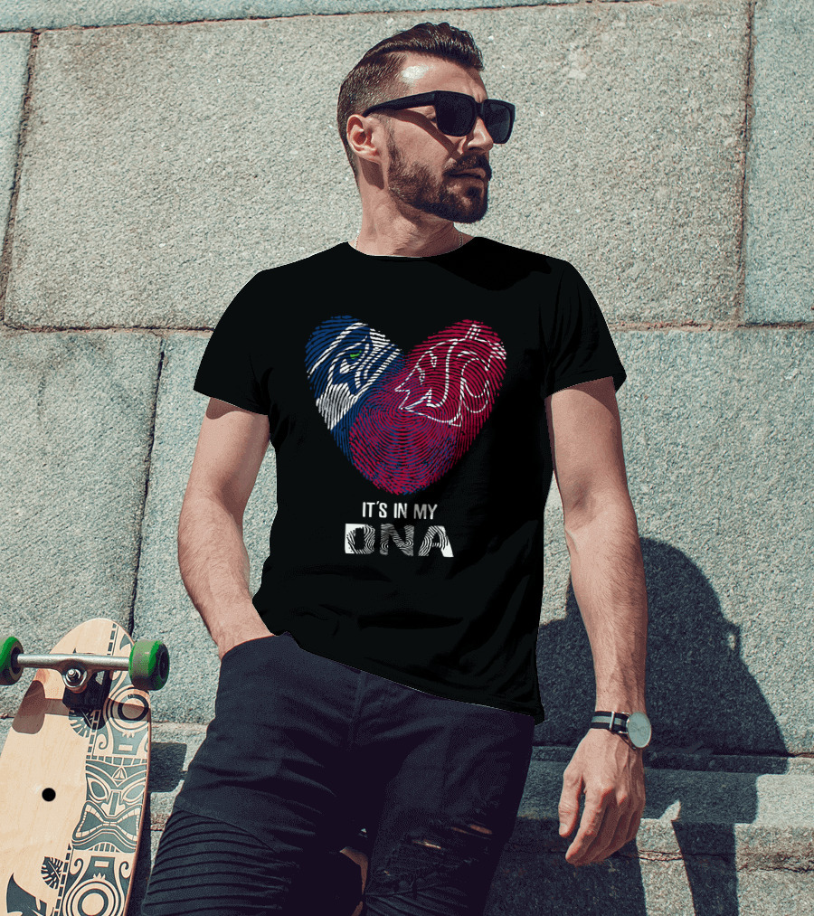 Seahawks Washington State It's In My DNA Heart Fingerprint T-Shirt