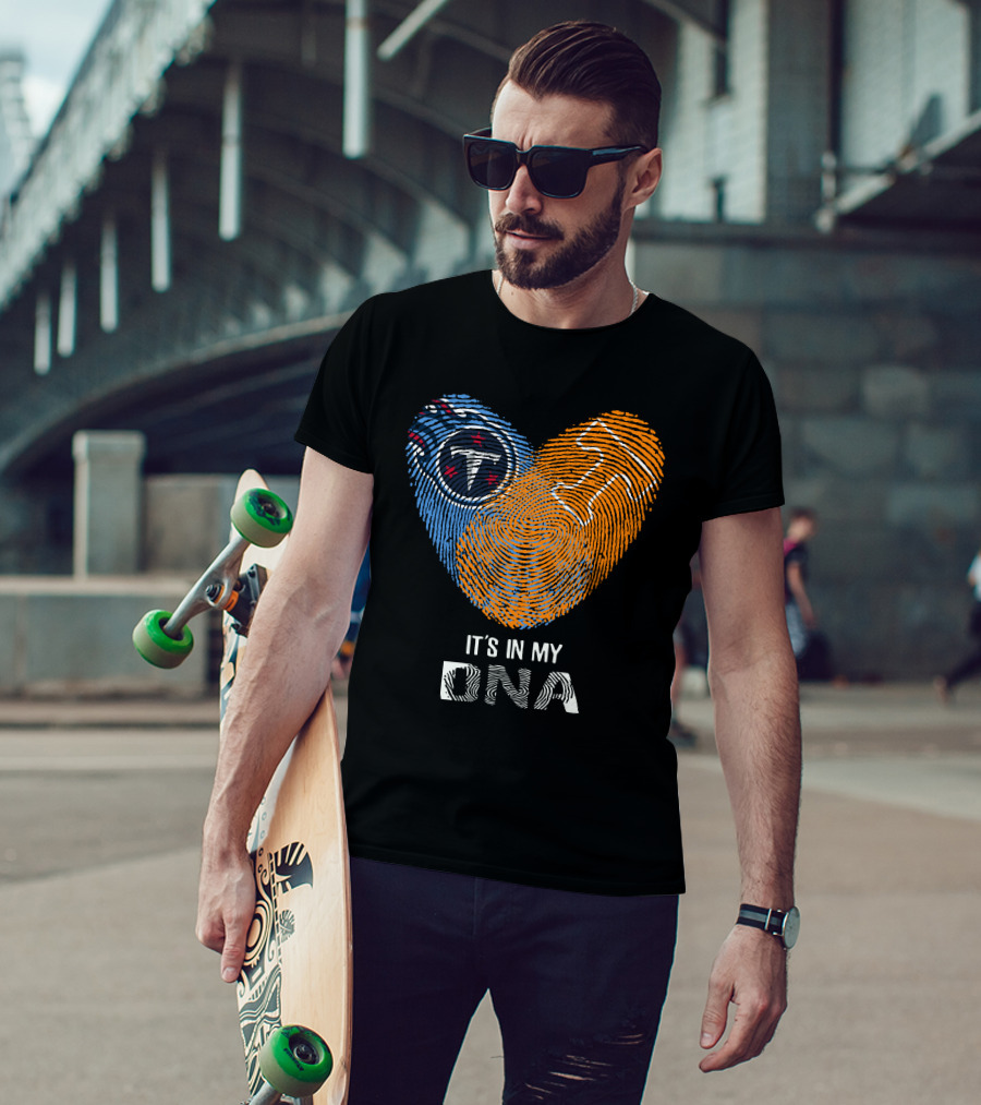 Tennessee Titans It's In My DNA Fingerprint Heart With Team T-Shirt