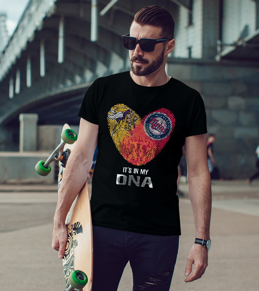Vikings Twins It's In My DNA Heart Fingerprint T-Shirt
