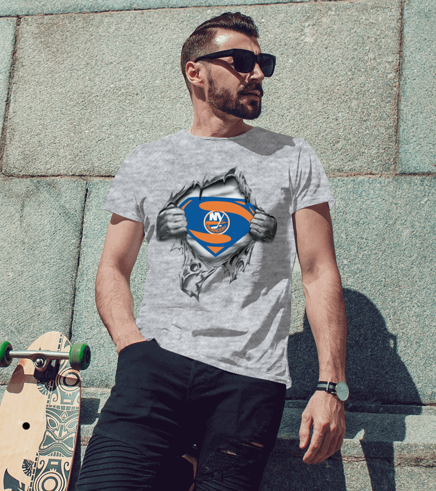 New York Islanders Superman Logo Emblem T-Shirt